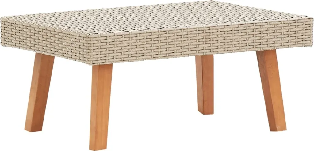 vidaXL Tavolino da Giardino Beige in Poly Rattan - Arredo Patio Resistente - 5