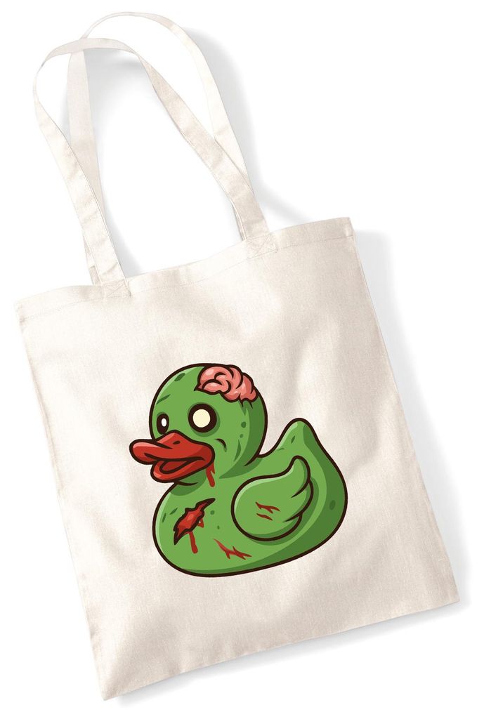 Huuraa Jutebeutel Quietscheente Zombie Gummiente Halloween 10 Liter Natural Baumwolle Tasche Geschenkidee
