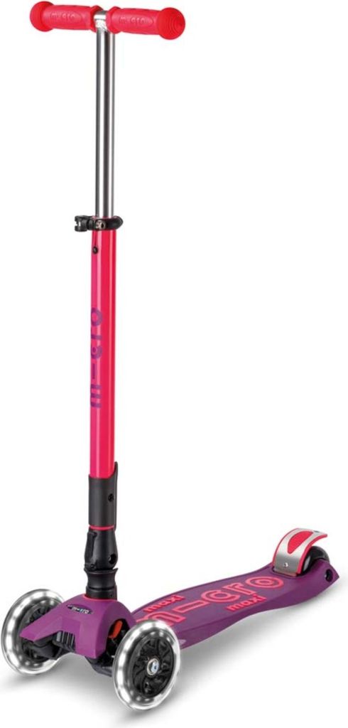 Micro Kinder Scooter Maxi Deluxe LED Faltbar , Neon Ultrapink