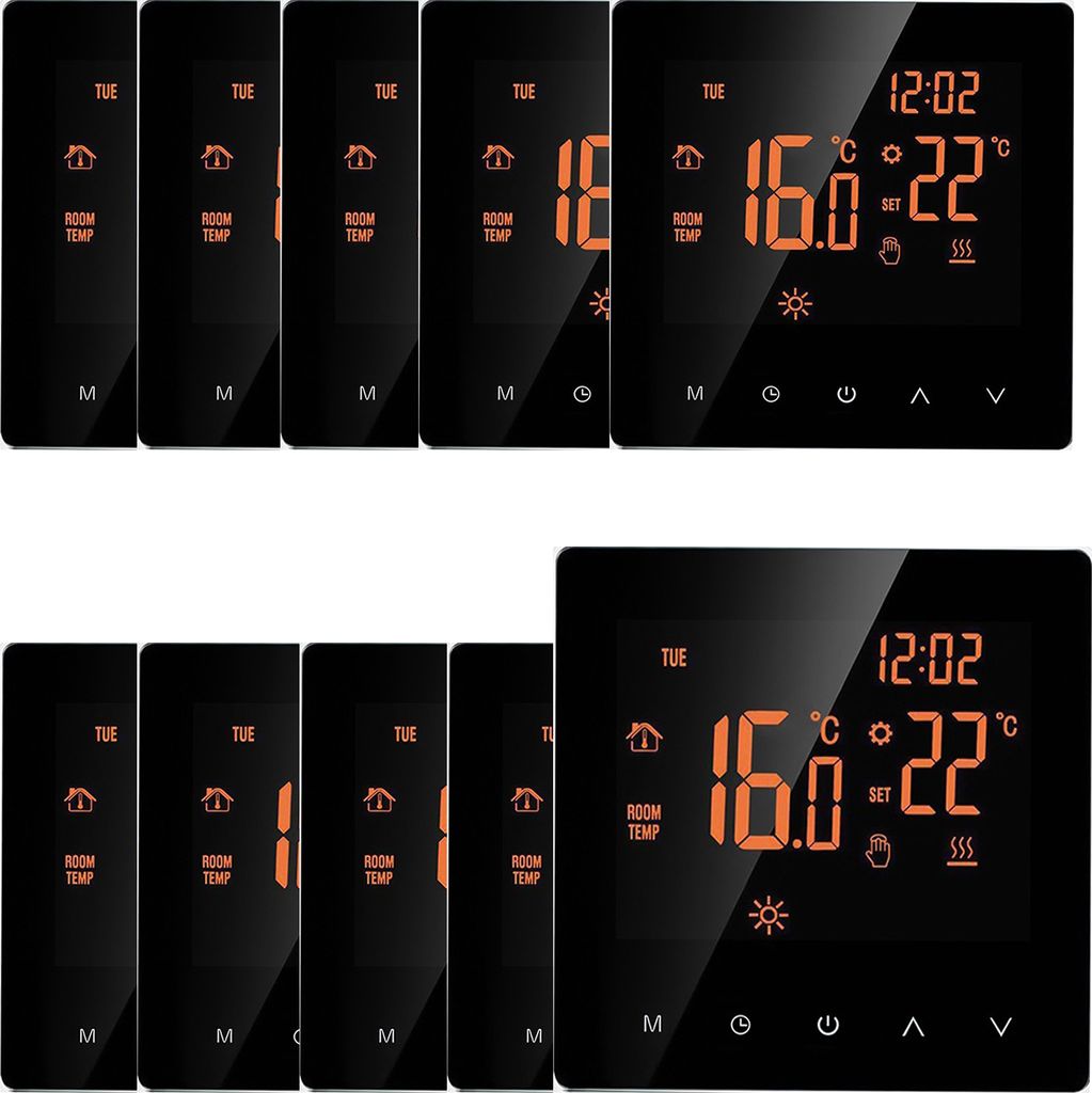 10X Smart Digital LCD Raumthermostat für 16A Elektroheizung Fußbodenheizung Woche Programmierbare Thermostat Innenthermometer Temperaturregler W...