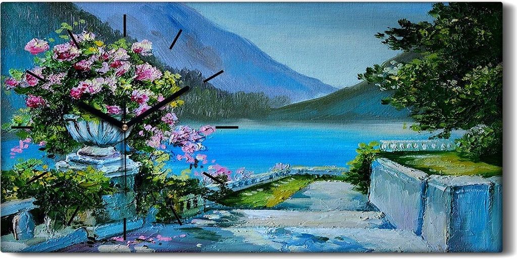 Leinwand Wanduhr Wandkunst Uhr Geräuschlos 60x30 Gemälde Produktbild 