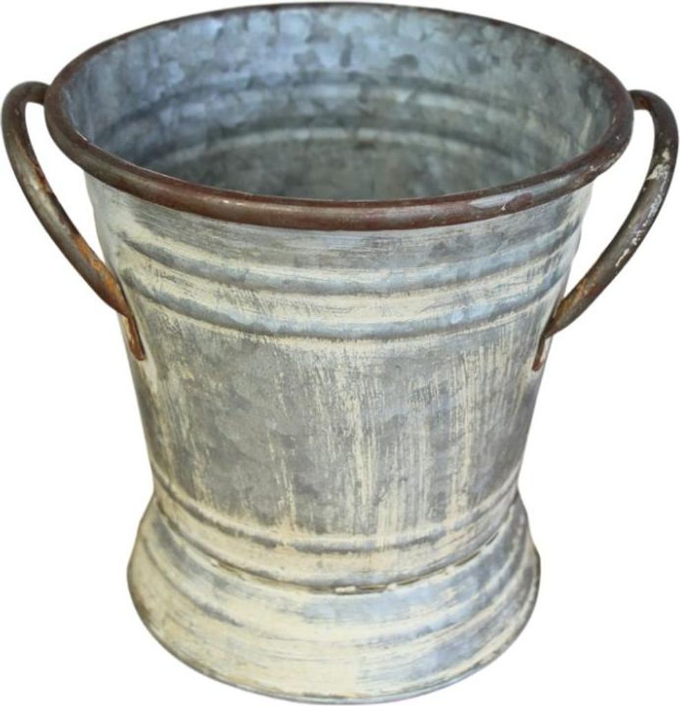 Nostalgischer Zink Kübel Pflanzgefäß Gartendeko, 20 cm Produktbild 