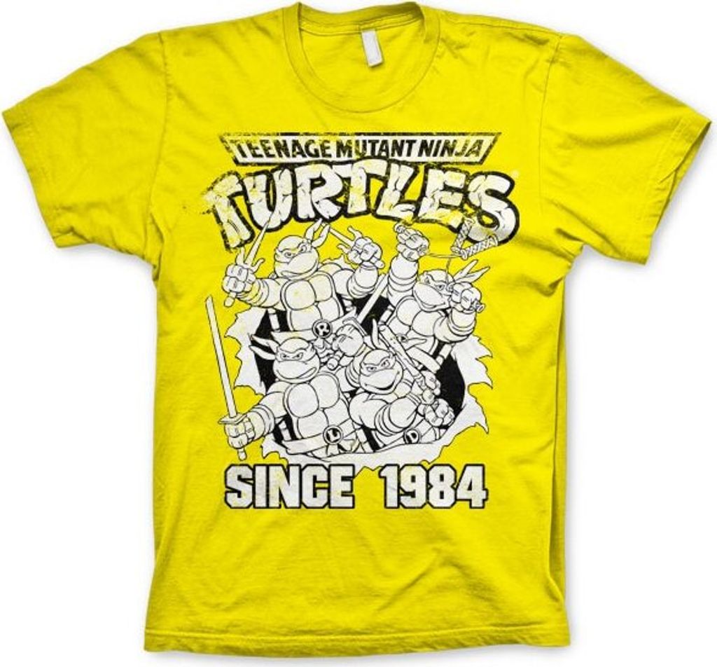 TMNT Distressed Since 1984 T-Shirt - X-Large - Yellow