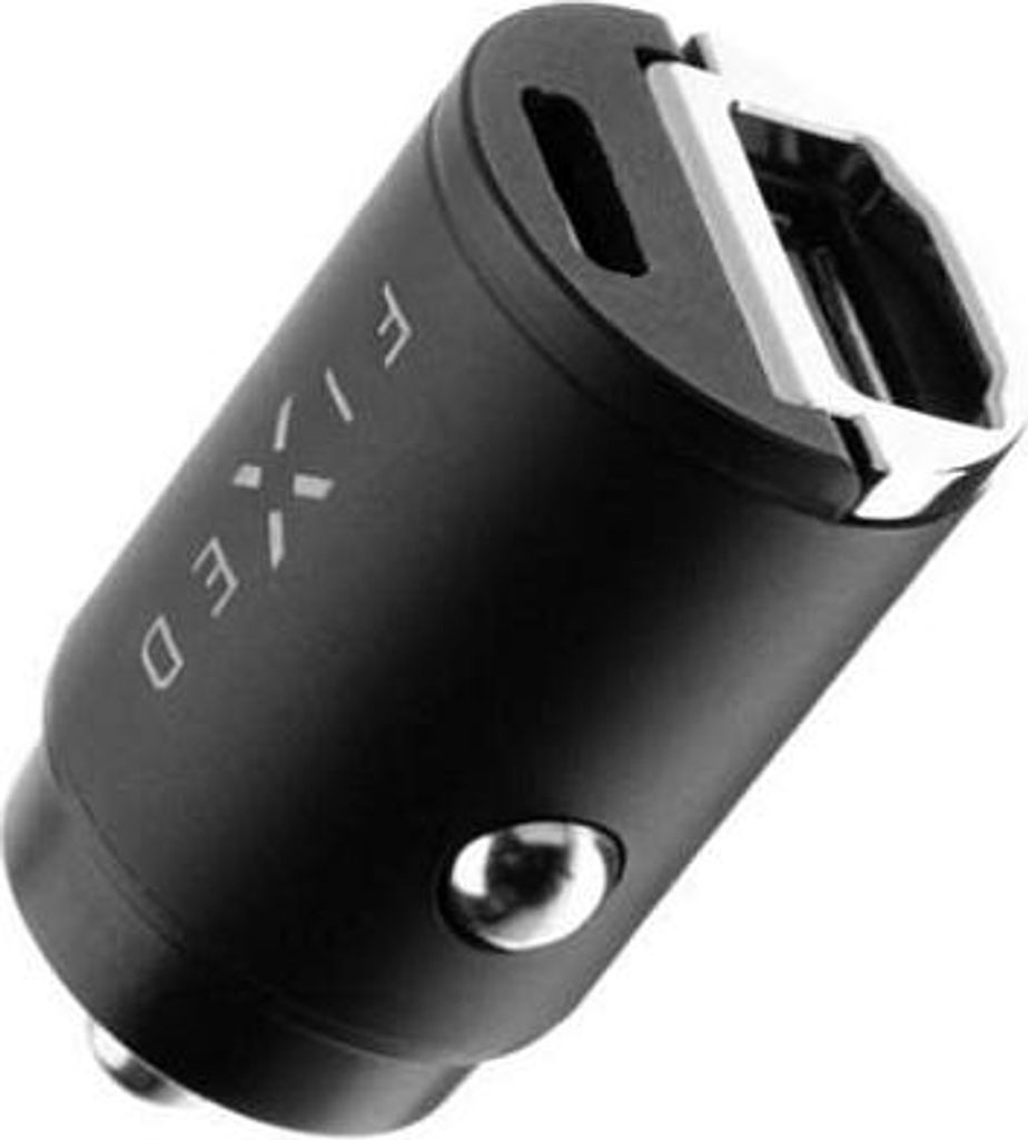 FIXED-Ladegerät mit USB-C- und USB-A-Ausgang im Miniaturdesign, PD-Unterstützung, 30W, schwarz
