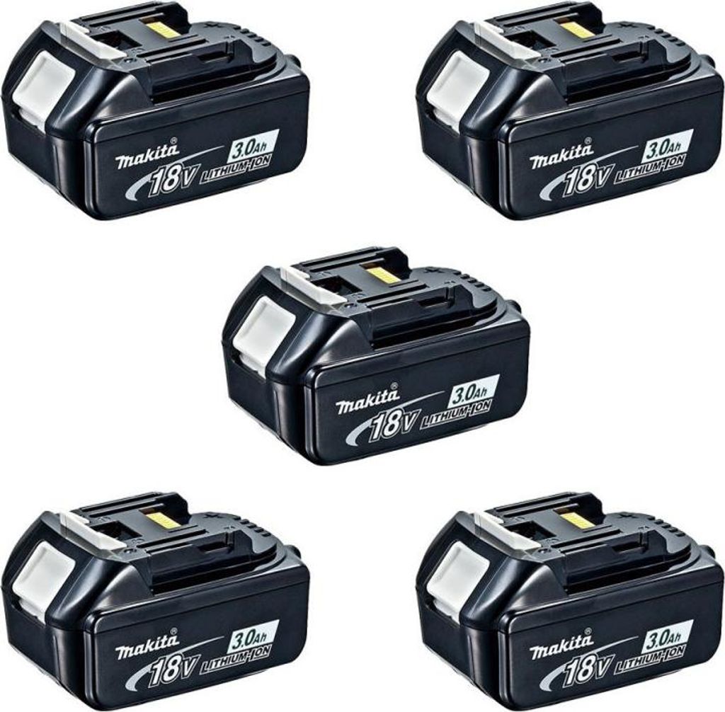 5er Pack 18V Li-Ion LXT 3.0 Ah Akkus mit Ladeanzeige BL1830B MAKITA
