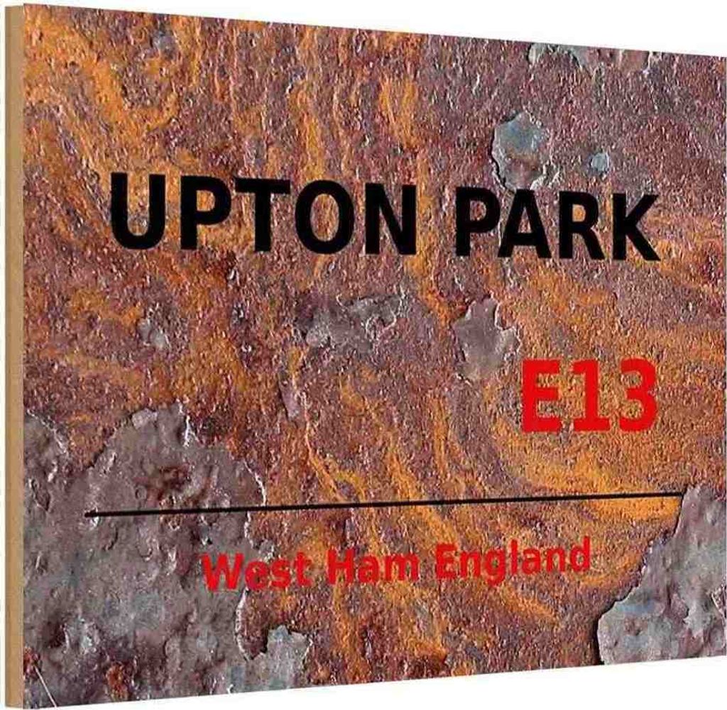 vianmo Holzschild 20x30 cm West Ham Upton Park E13 England