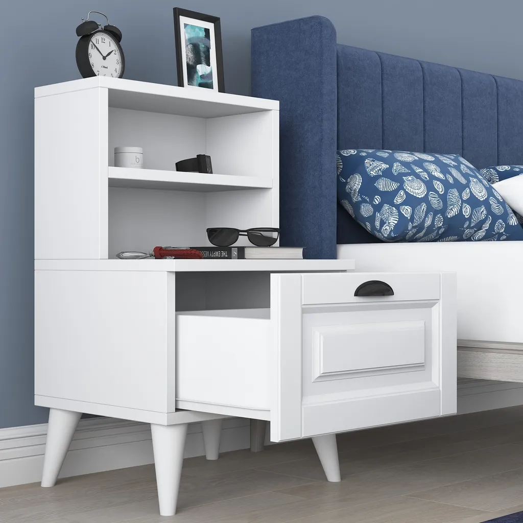 Petite Table d'Appoint Blanche pour Chambre et Salon Skye Decor BD105