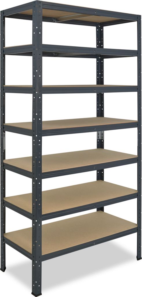 shelfplaza HOME 230x50x40 cm Schwerlastregal in anthrazit mit 7 Böden und 125 kg Traglast pro Boden