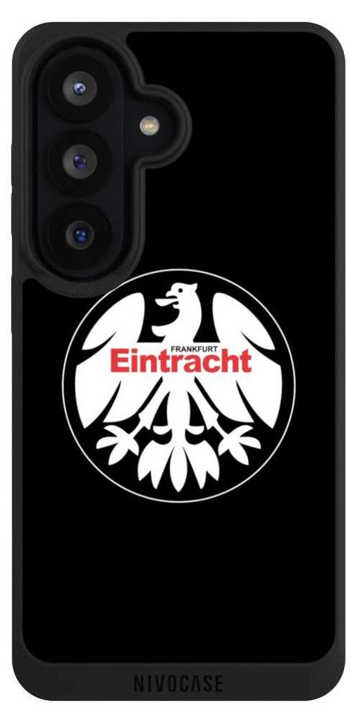 NIVOCASE Handyhülle für Samsung Galaxy S26 Hülle NIVOpure Case Schwarz Eintracht Frankfurt Offizielles Lizenzprodukt SGE