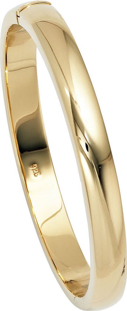 8mm Armreif Armschmuck aus 925 Silber vergoldet glatt glänzend schlicht