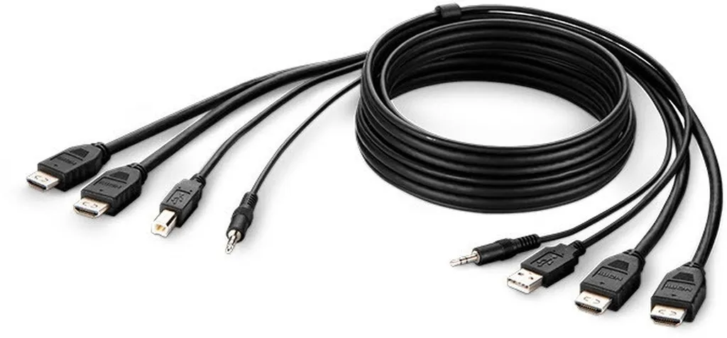 Câble Linksys Dual HDMI USB Audio 1.8m - Solution Anti-Encombrement KVM