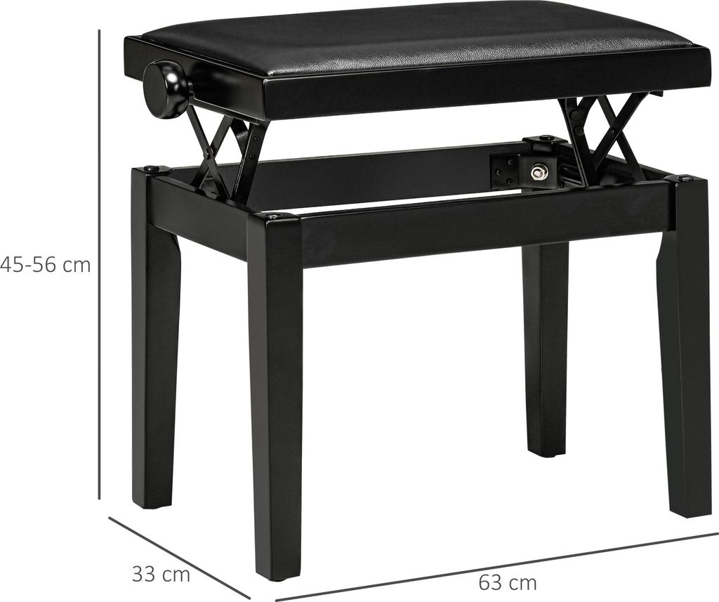 HOMCOM Stołek do pianina Ławka do pianina z regulacją Zdjęcie produktu 3