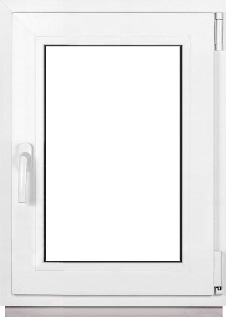 Framex Premium Kunststofffenster Breite x Höhe: (50 x 65 cm) | 7-Kammer-Profil | 80 mm Bautiefe | 50 mm 3-fach Verglasung | Dreh-Kipp | DIN Rechts