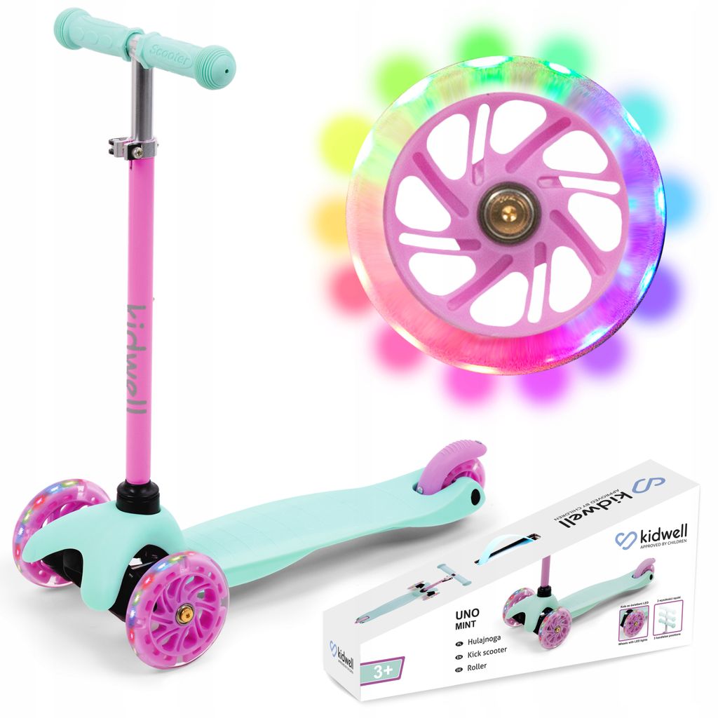 LED Dreirädriger Roller für Kinder Kickscooter Kinderroller Tretroller 