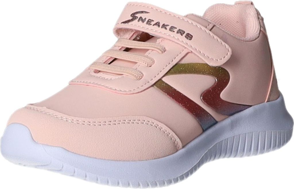 Sneakers Kinder-Mädchen Sneaker-Slipper-Klettschuh Pink-Weiß, Farbe:rot, EU Größe:27