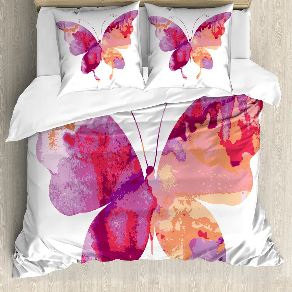 Set Letto ABAKUHAUS Farfalla Rosa 155x220 con Federa 80x80