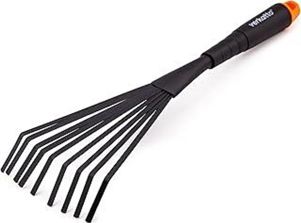 Rastrellino Acciaio 9 Setole per Aiuole | Scopa Manuale Foglie 12cm