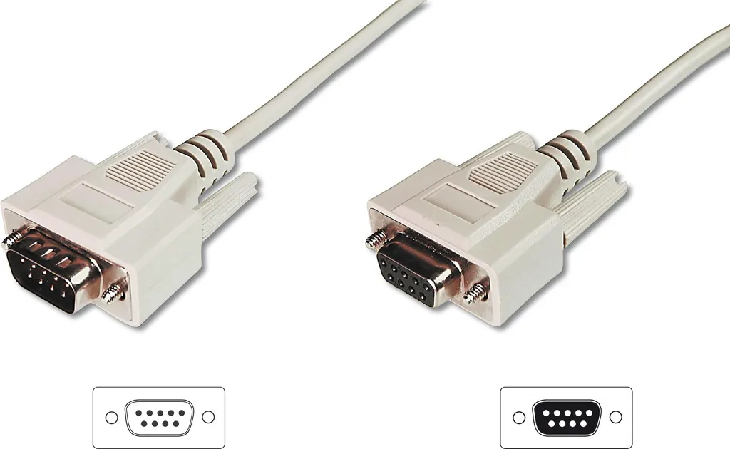 Cavo Seriale RS232 DIGITUS 2m DB9 M/F | Connettore Schermato per PLC