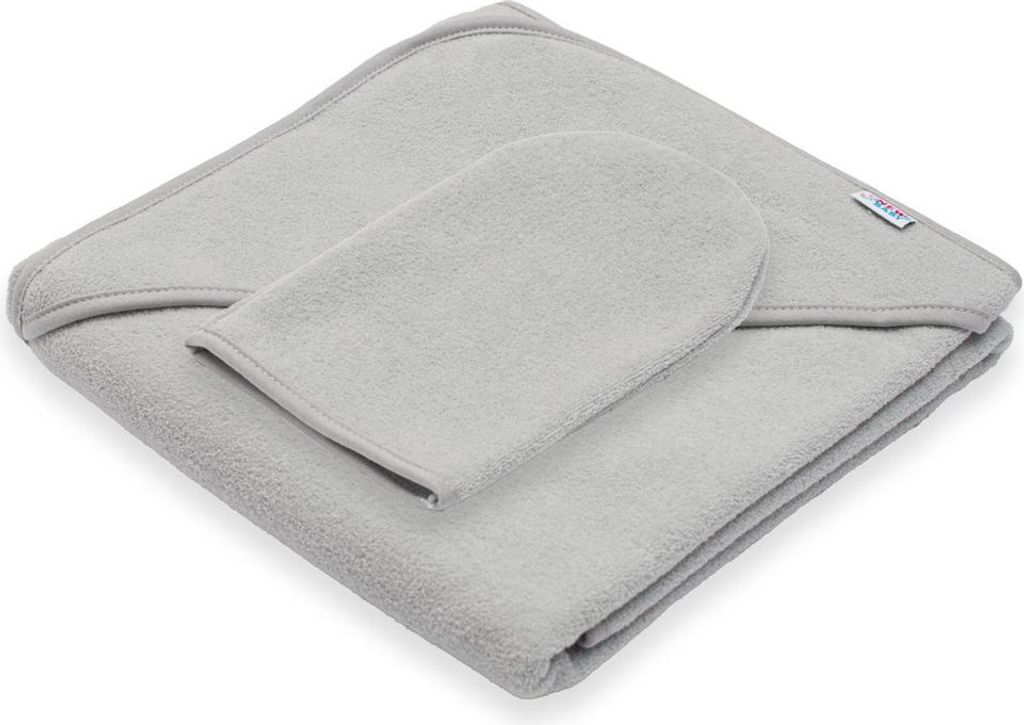 Dětská froté osuška s kapucí New Baby BASIC 80x80 šedá Obrázek produktu 