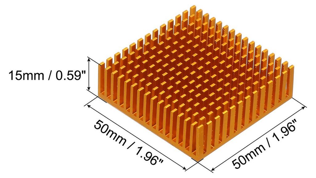 1Stk 50x50x15mm Kš¹hlk?rper Aluminium Kš¹hler Kš¹hlk?rper Kš¹hlung mit Thermal Blau Aufkleber fš¹r Chip CPU Transistor FET IC Verst?rker ...