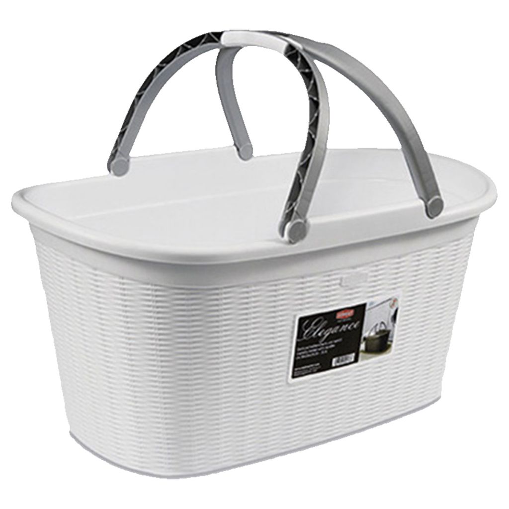 Košík na bielizeň Elegance 35 l, biely Obrázok produktu 