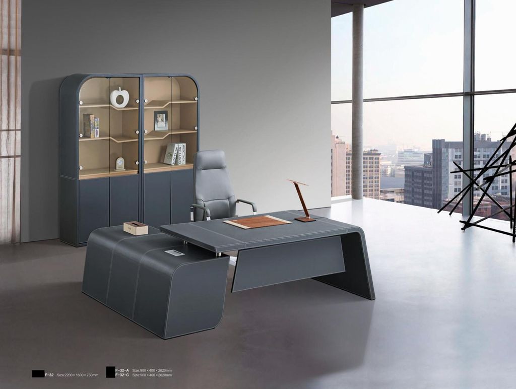 Moderner MDF-Edelstahl Schreibtisch mit PVC in eleganter Optik