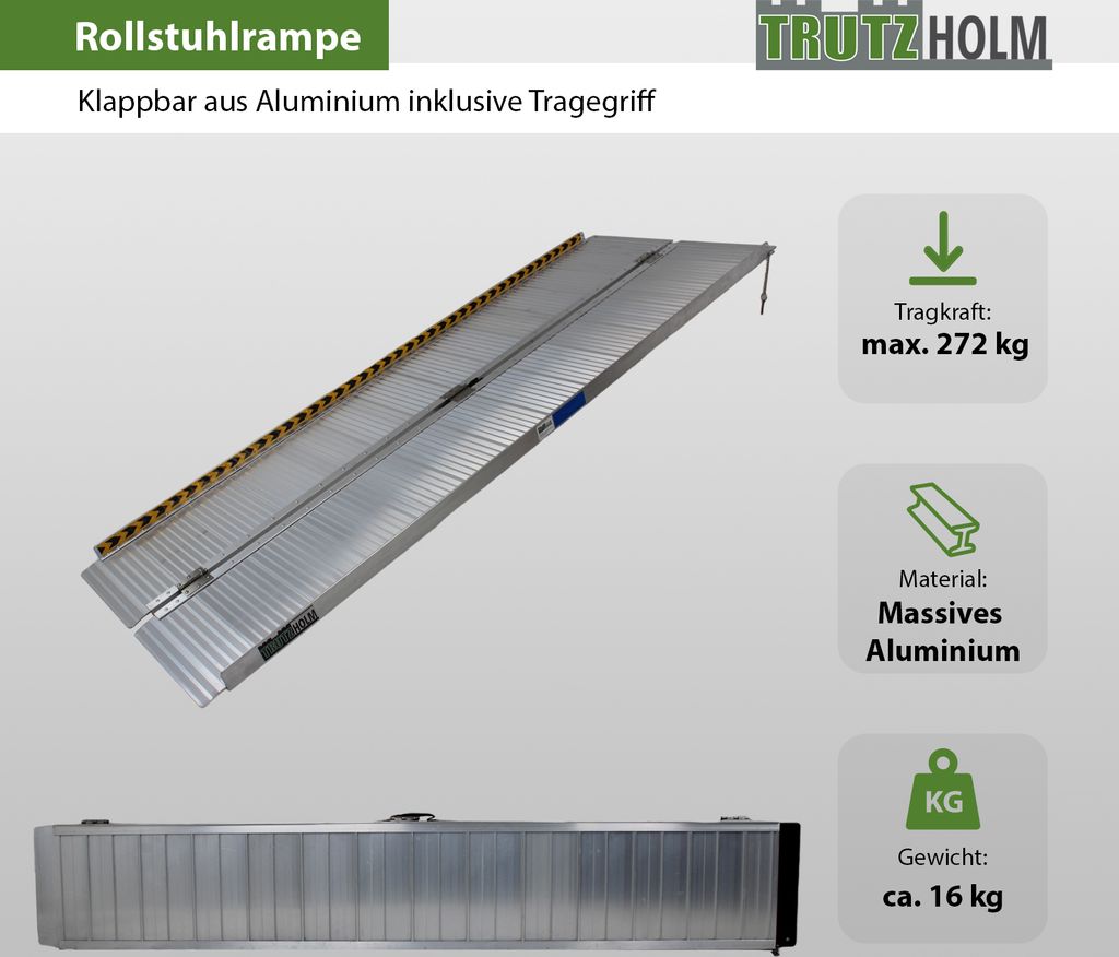 TRUTZHOLM Rollstuhlrampe klappbar 213 cm 272 kg Alu grau Produktbild 4