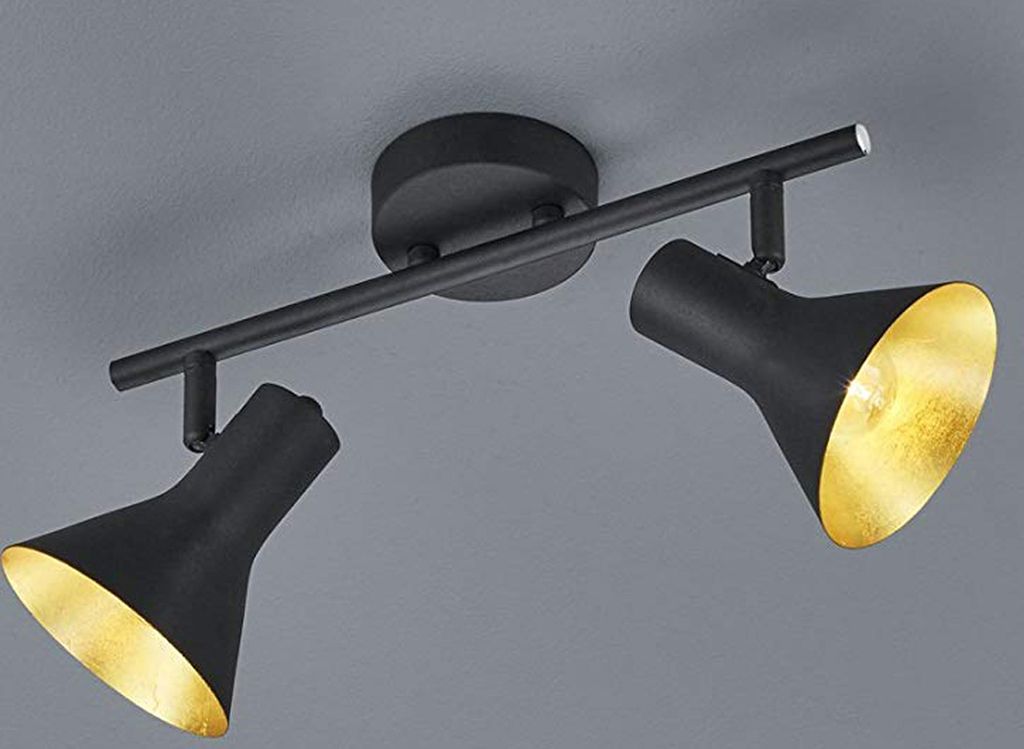 LED Deckenstrahler RETRO aus Metall in Schwarz Gold dreh+schwenkbar Wandspot E14