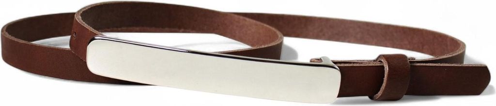 FRONHOFER 1,2cm schmaler Gürtel mit 12 cm silberfarbiger Gürtelschnalle 19418