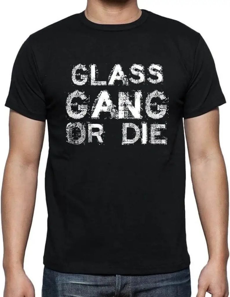 Herren Grafik T-Shirt Familienbande aus Glas – Glass Family Gang – Öko-Verantwortlich Vintage Jahrgang Kurzarm Lustige Druck Geburtstag Gesche...