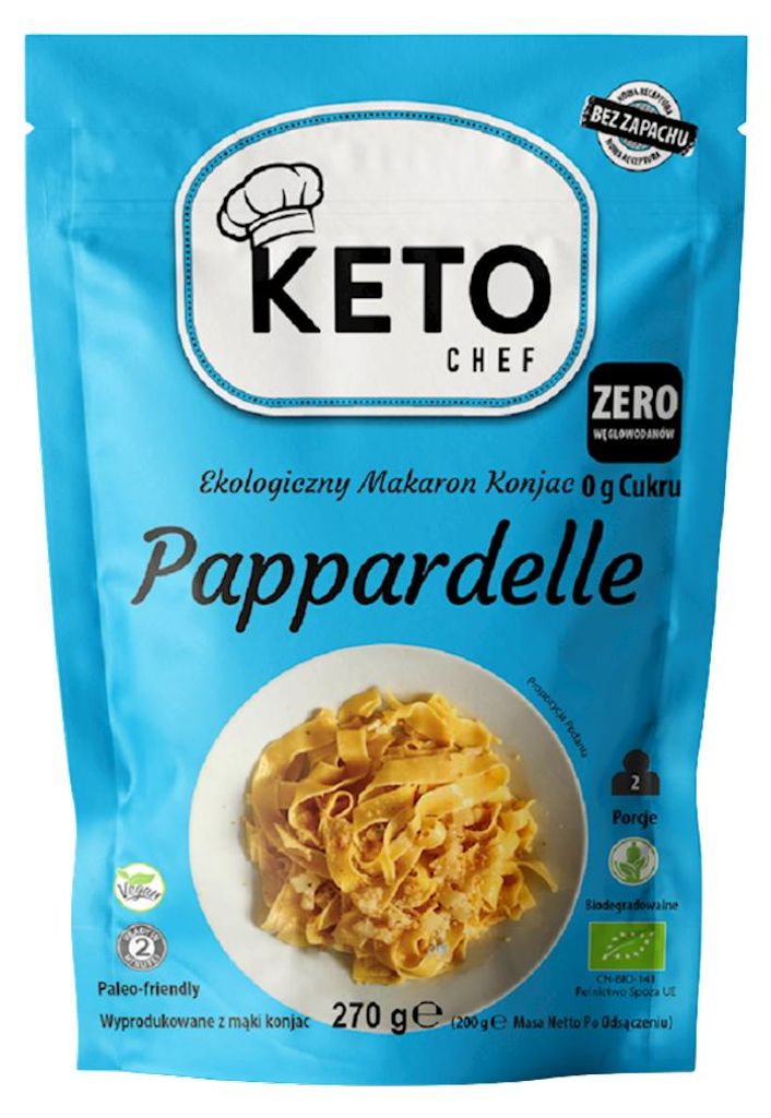 MAKARON (KONJAC) PAPPARDELLE BEZGLUTENOWY BIO 270 g (200 g) - KETO CHEF