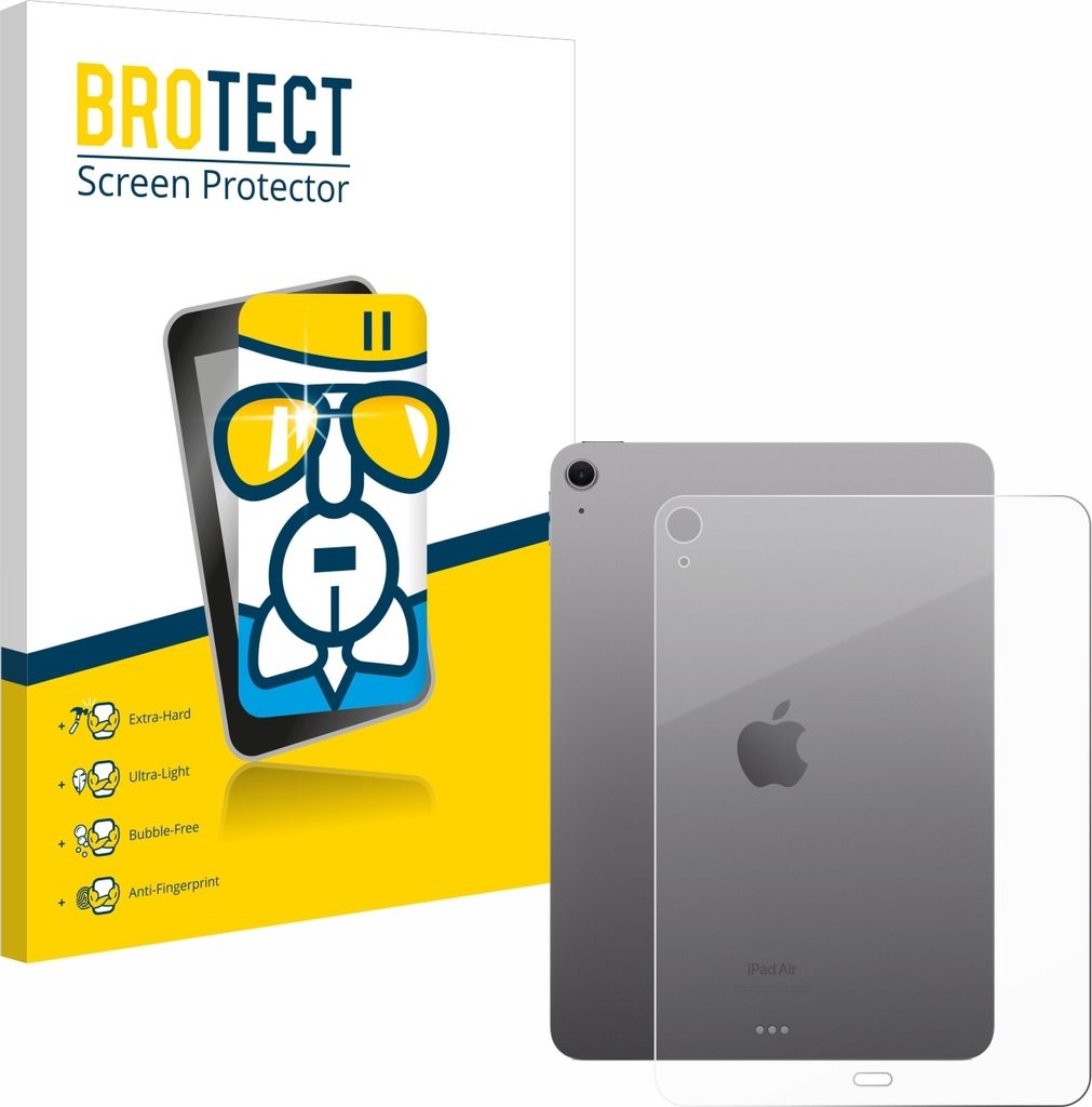 BROTECT Schutzglas für Apple iPad Air 11" M2 2024 (Rückseite) Schutzfolie Panzer Folie Glas Display Schutz klar