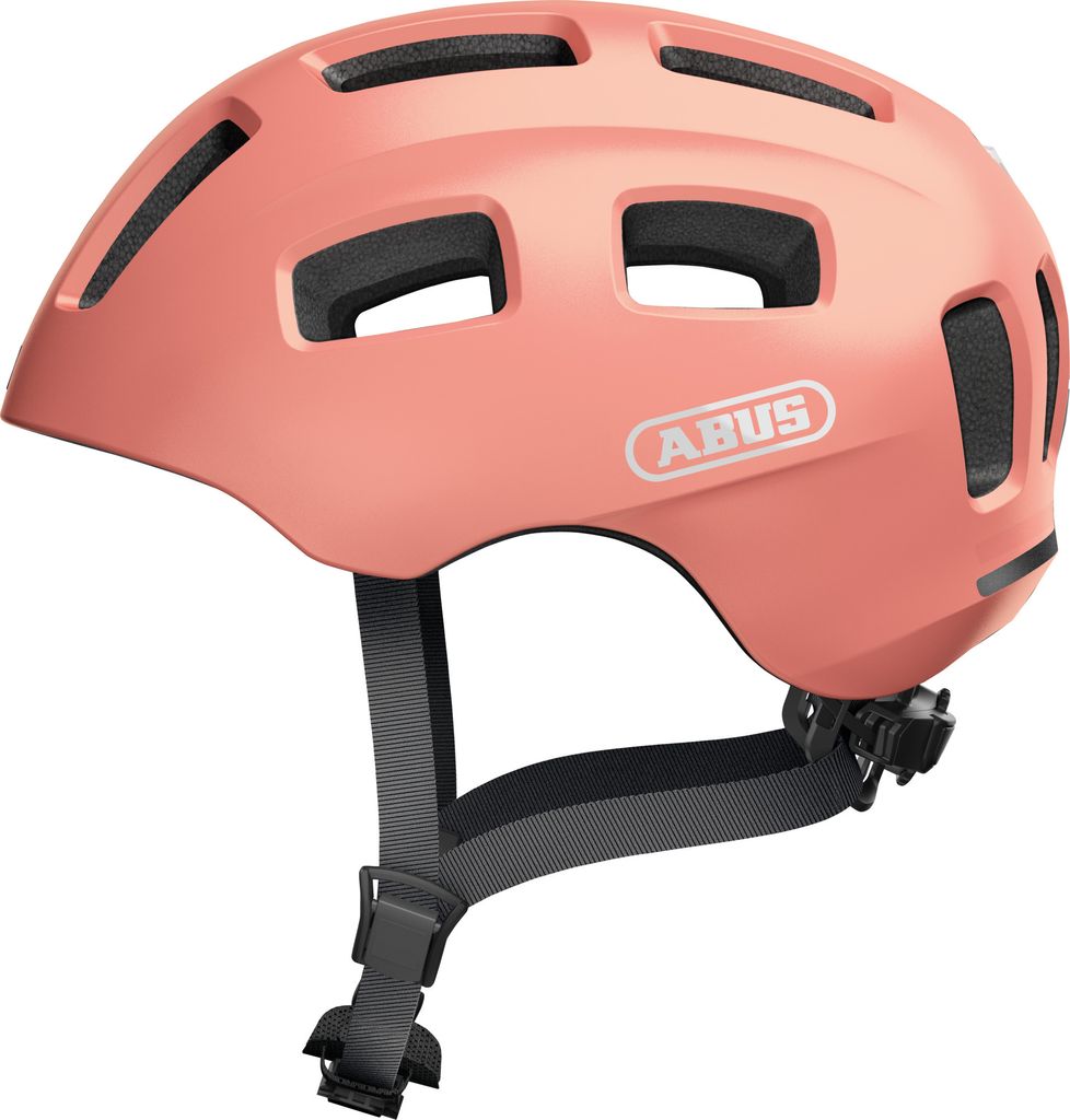 ABUS Fahrradhelm Youn-I 2.0 - mit Licht für Kinder, Jugendliche und junge Erwachsene - für Mädels und Jungs - Roségold, Größe S (48-54 cm)