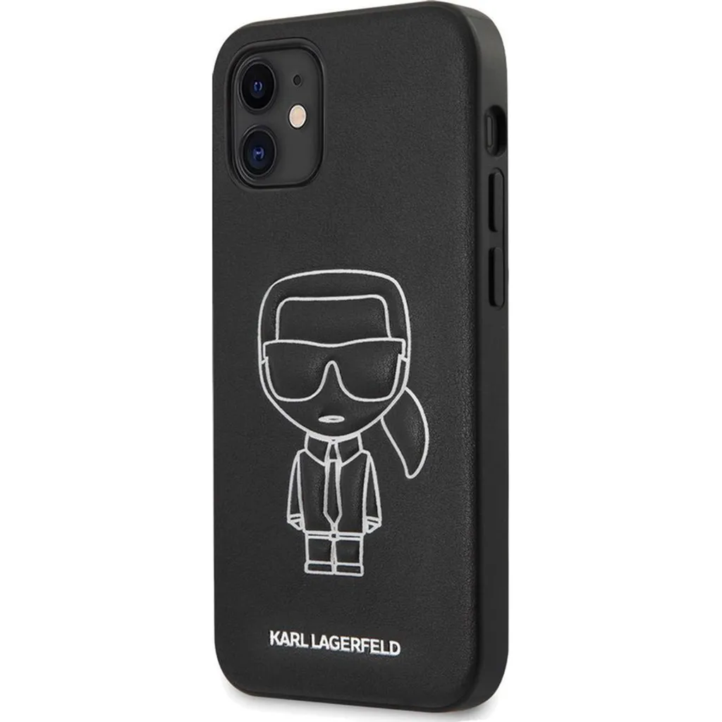 Cover in rilievo Karl Lagerfeld per iPhone 12 Mini - Nero