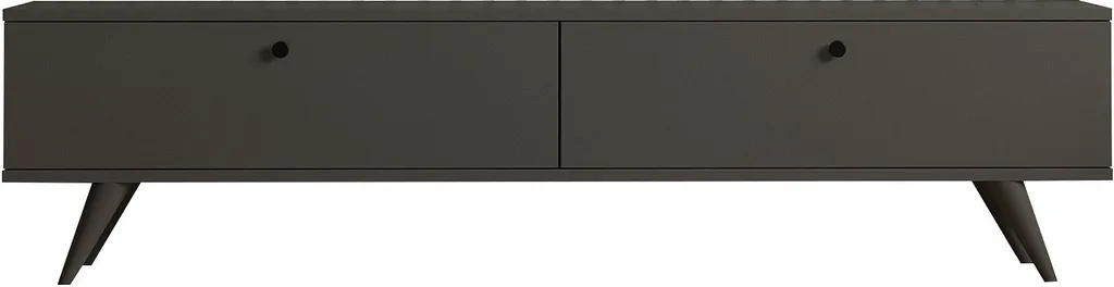 Meuble TV Bas Anthracite 160cm - Solution Rangement Multimédia Chic