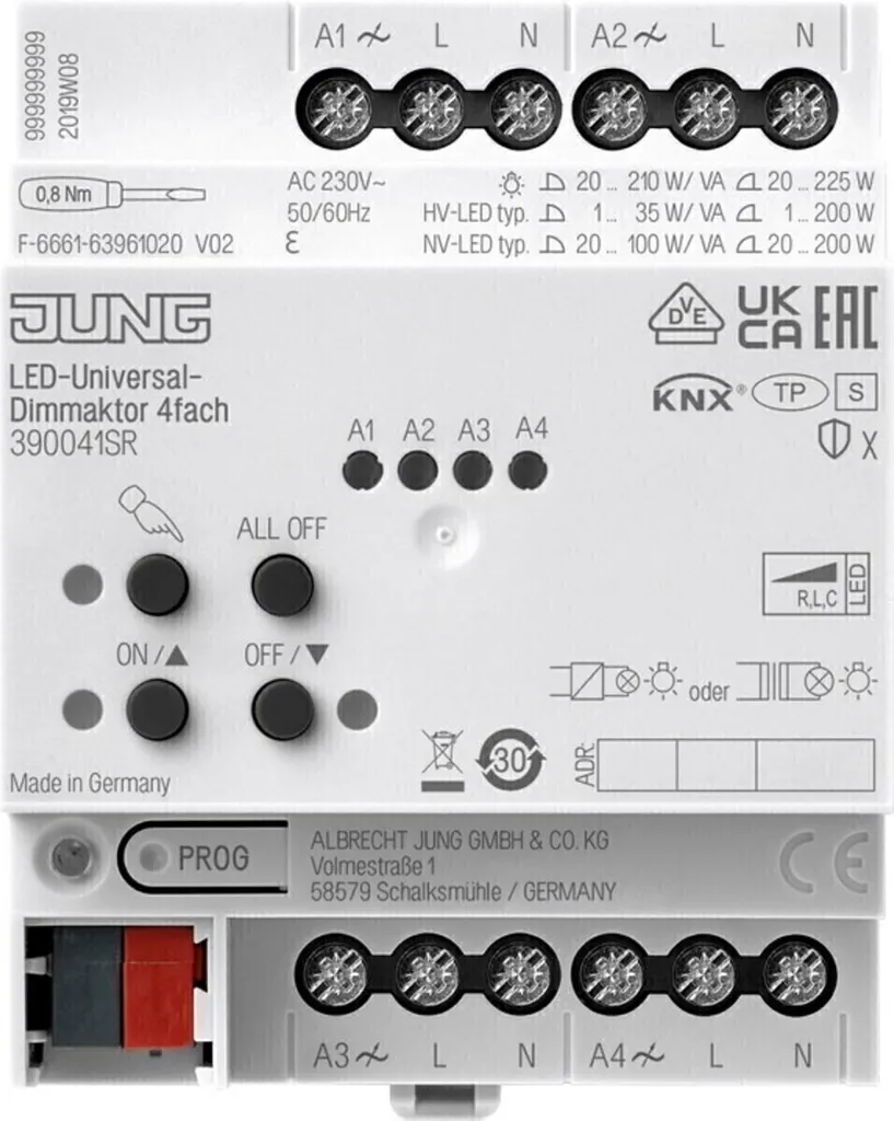 Module de variation KNX Jung 39004 1S R pour gérer vos éclairages LED