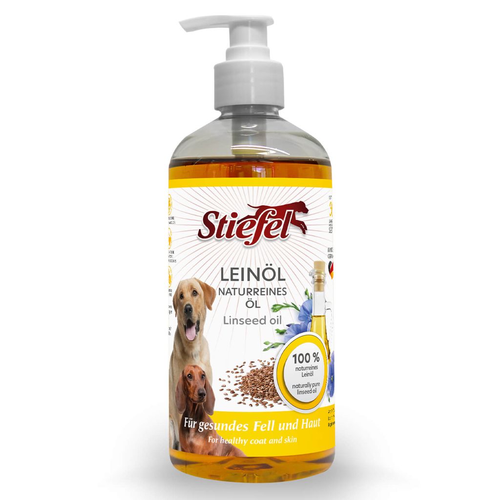 Stiefel Leinöl Hund Ergänzungsfuttermittel Stiefel 500ml
