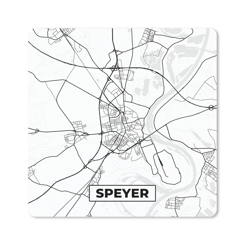 MuchoWow Mauspad Mousepad Stadtplan - Speyer - Karte 30x30 cm - Mousepads - Maus Mat - Pad - Mausunterlage - Gaming