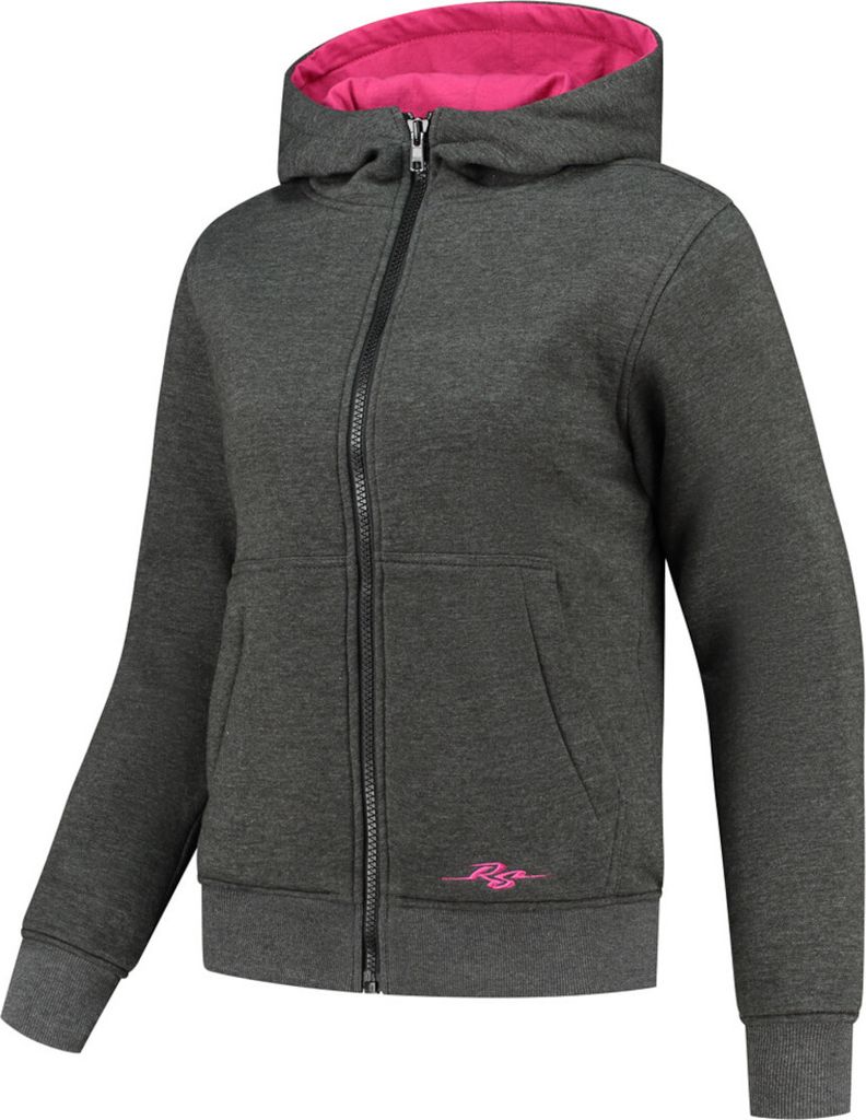 Rusty Stitches Wendy Damen Motorrad Zip Hoodie, grau/pink, 42