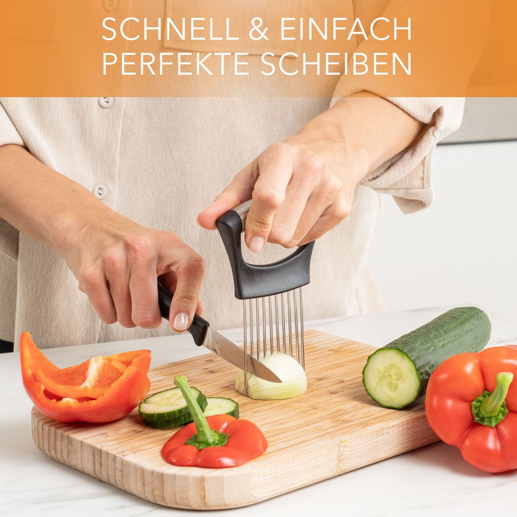 AVANA Zwiebelschneider Halter aus Edelstahl Zwiebelhalter
