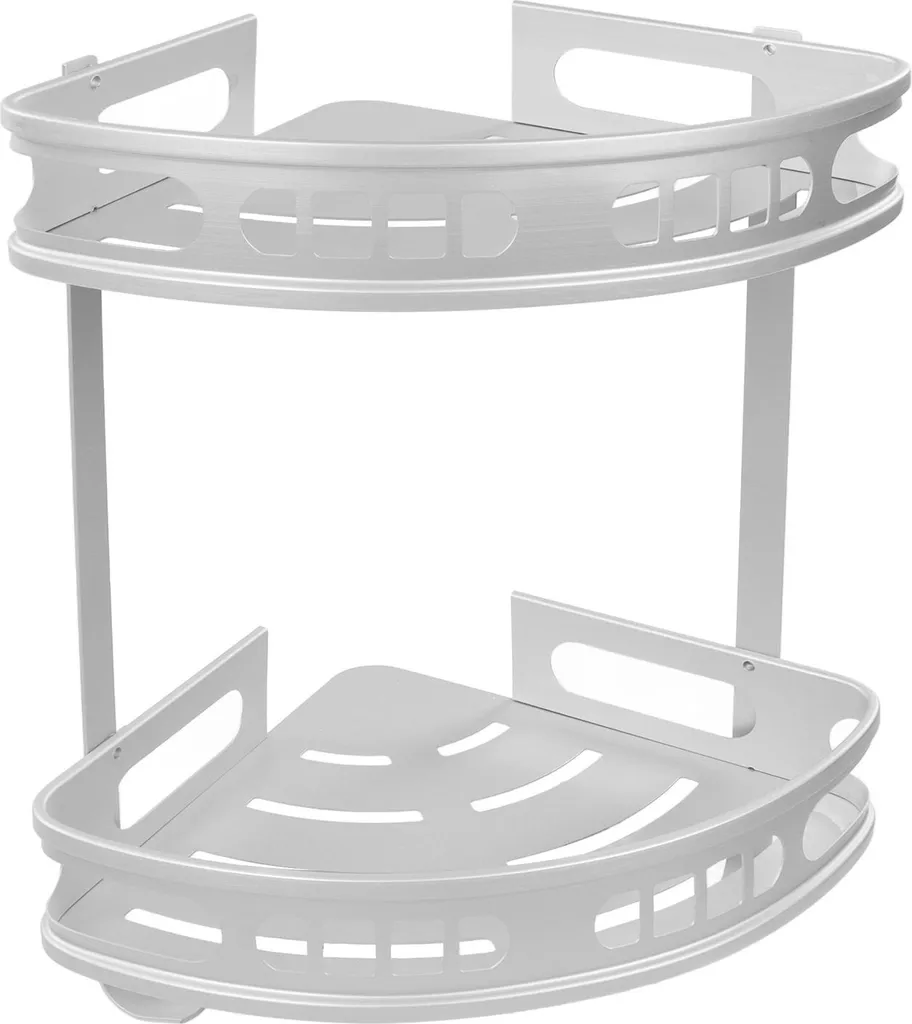 Étagère de Douche d'Angle Aluminium Multifonctionnelle Design Compact 2x - 3