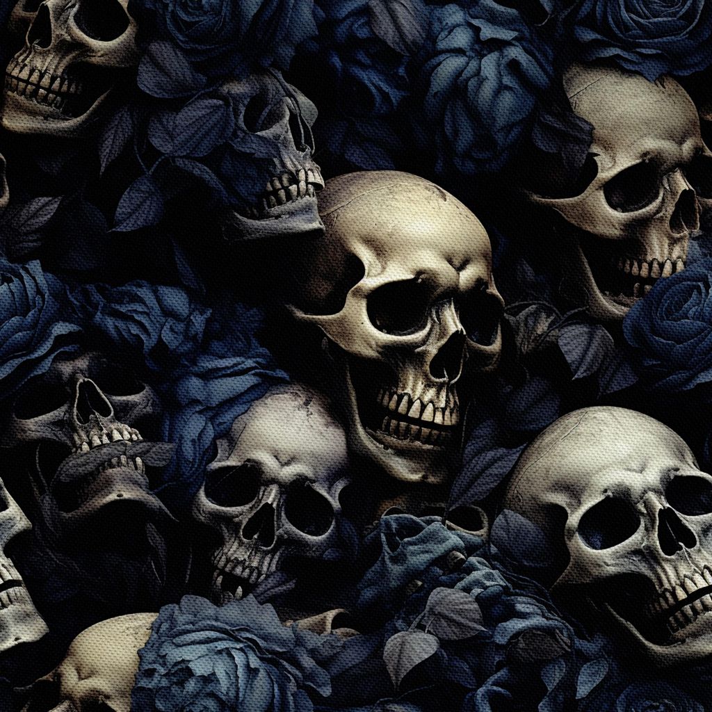 OUTDOOR DEKOSTOFFE OXFORD - Motiv der Schädel I DX4820