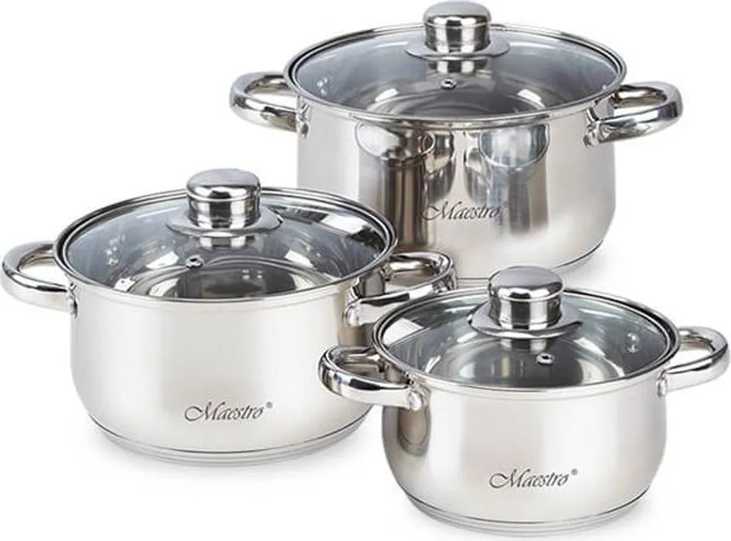 OFFERTA Set 6 Pentole Maestro MR-2020-6XL Acciaio Inox Induzione