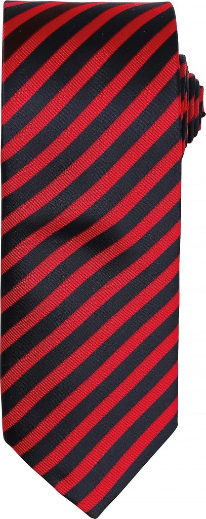 Premier Herren doppelt gestreifte Krawatte RW5235 (Einheitsgröße) (Rot/Schwarz)