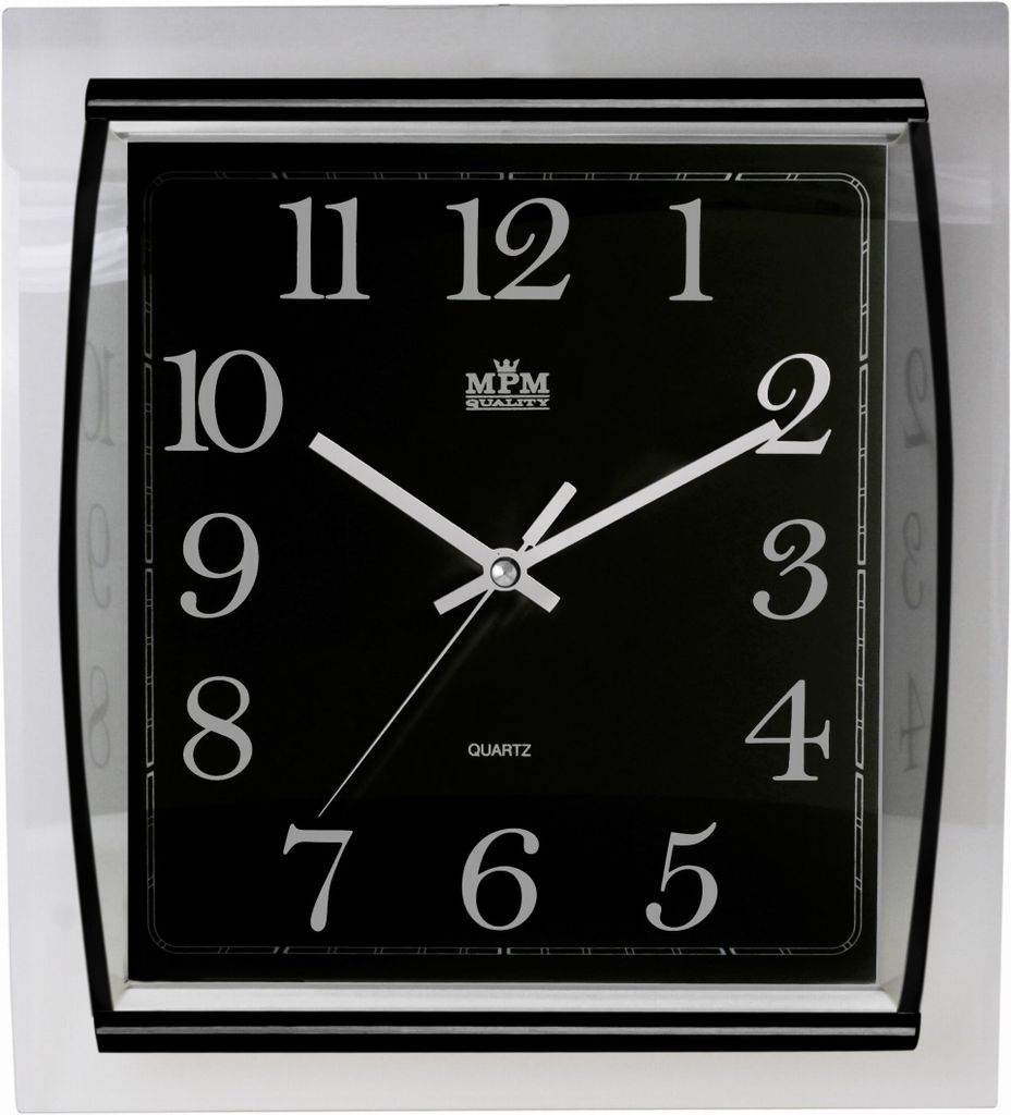 MPM-Quality Wanduhr Javier 320 mm Kunststoff Schwarz