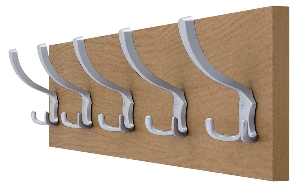 Garderobenleiste 15x70 | Wandgarderobe aus Aluminium | Eiche hell