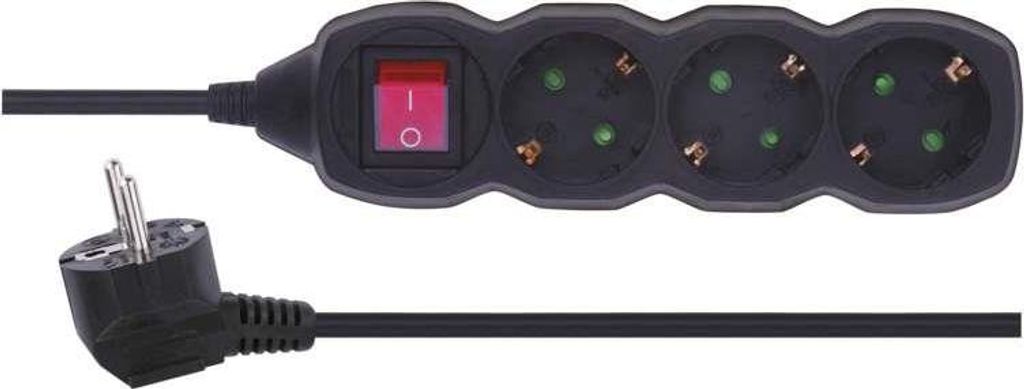 Stopcontactstrip, 3 voudig, met kinderbeveiliging en Productafbeelding 