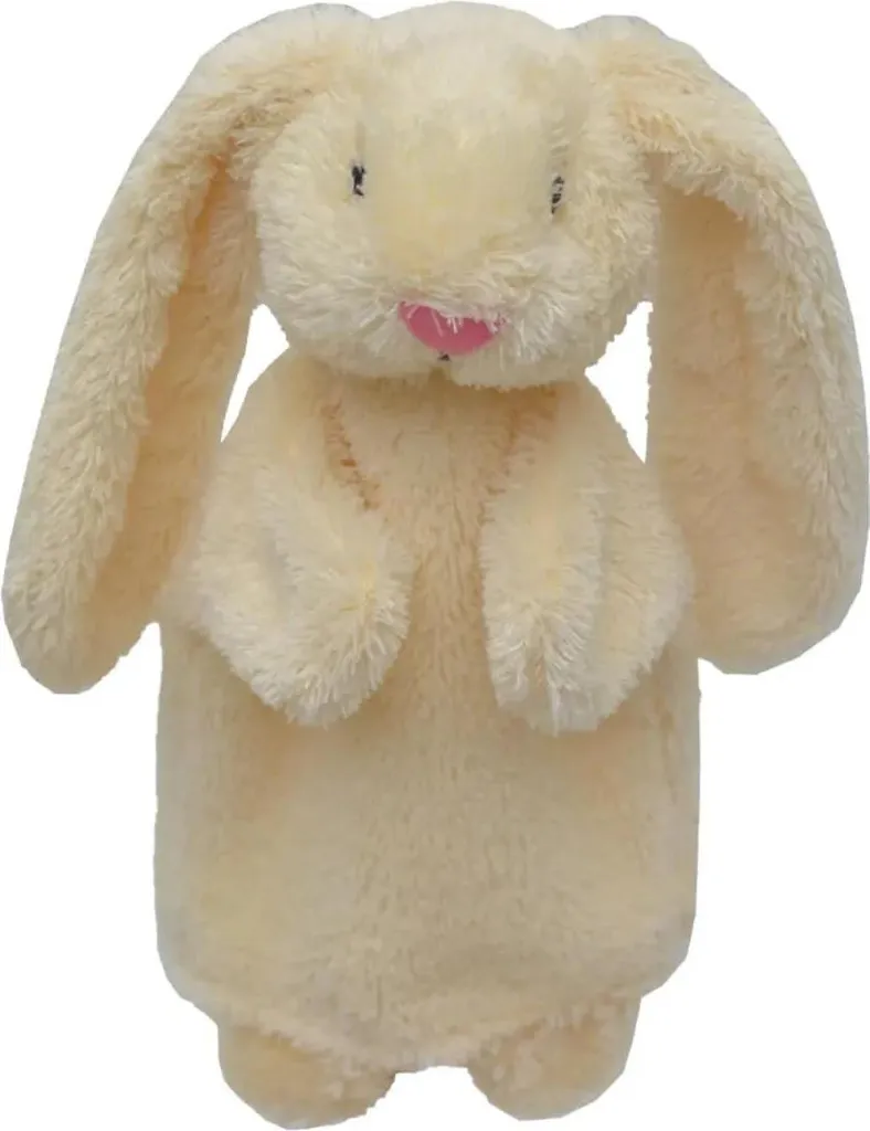 Marionnette à main Lapin Usacek beige : doudou interactif pour enfant