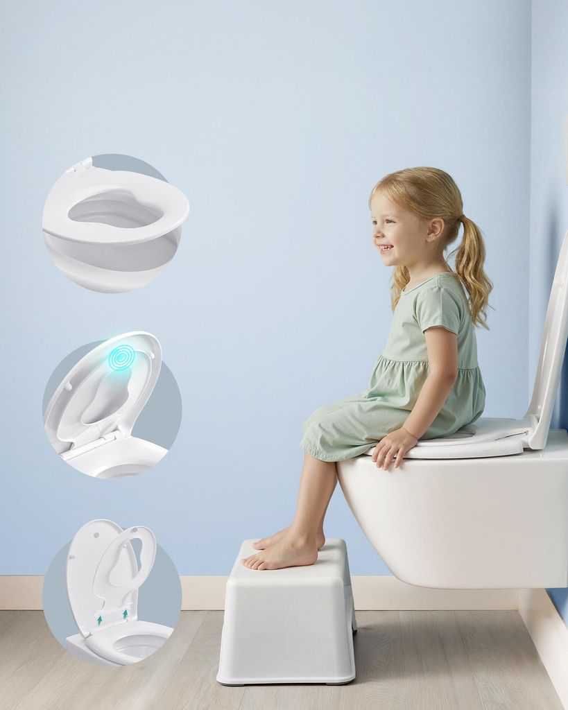 SONGMICS WC-Sitz O-Form, Kindersitz, Absenkautomatik