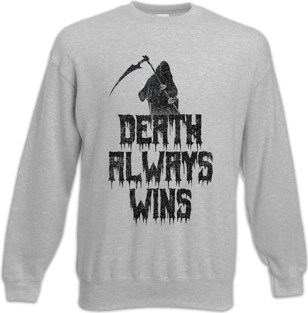 Urban Backwoods Death Always Wins Reaper, Sweatshirt, Farbe: Hellgrau, Größe: M